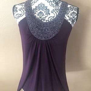 Purple Beaded Tank Top.